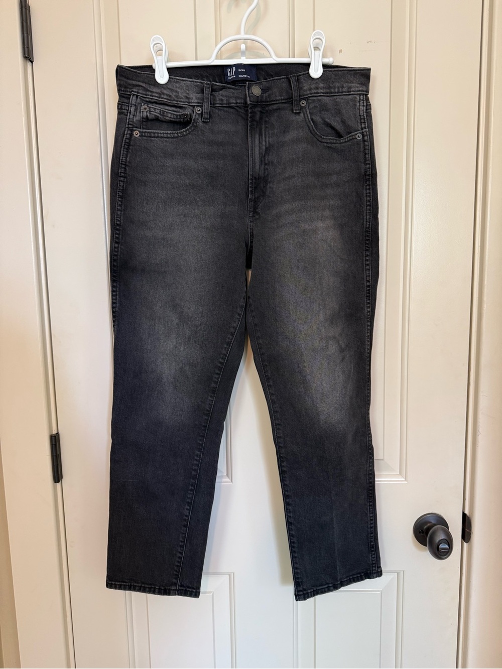 GAP High-Rise Black Wash Cigarette Jeans